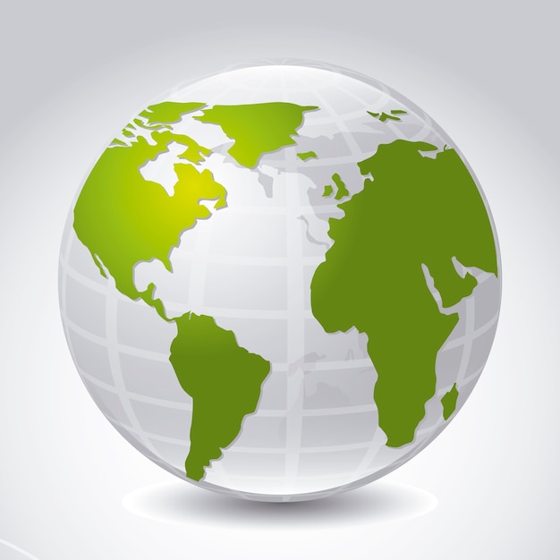 earth icon over gray background vector illustration