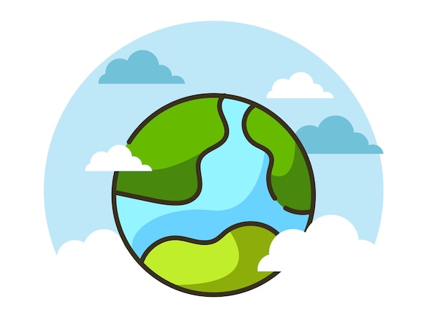 Earth illustration design Ecology concept design