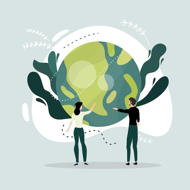 Vector earth illustration vector design for ozone day and earth ecology event
