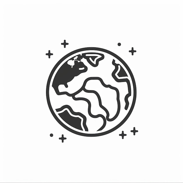 Вектор earth linear icon vector silhouette