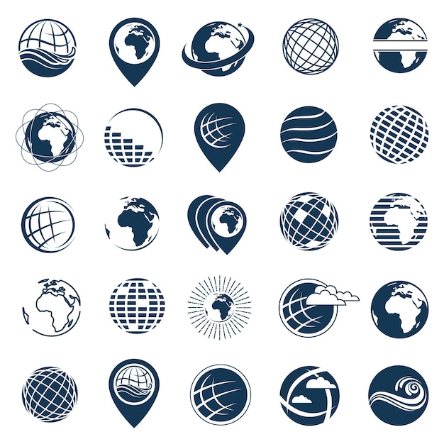 Vector earth logo set