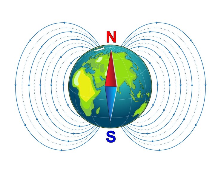 Vector the earth magnetic field or geomagnetic field isolated eps vector