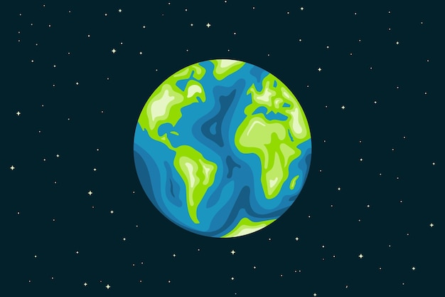 Vector earth outer space vector illustration