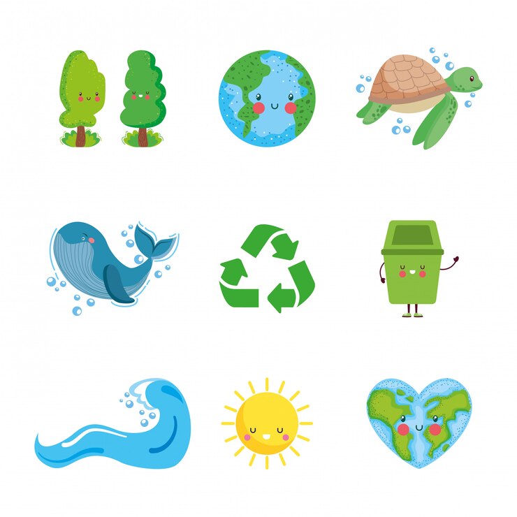 Vector earth planet care pictogrammen.