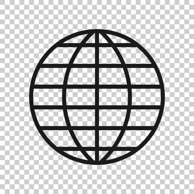 Икона планеты Земля в плоском стиле Глобальная географическая векторная иллюстрация на белом изолированном фоне Глобальная коммуникационная бизнес-концепция