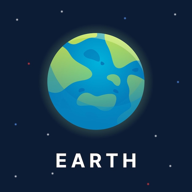 Earth planet illustration. Astronomy planet vector. Solar system planet.