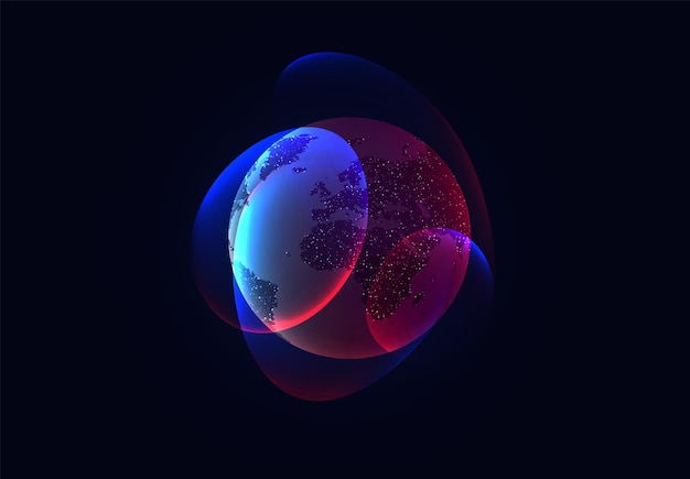 Earth planet realistic 3D, abstract background. Vector illustration
