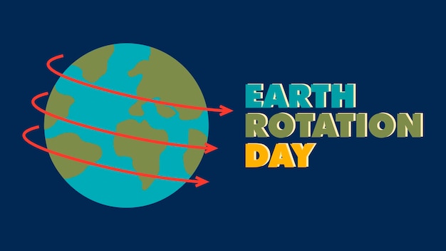 地球回転の日デザイン バナー、ポスターまたはソーシャル メディアの投稿
