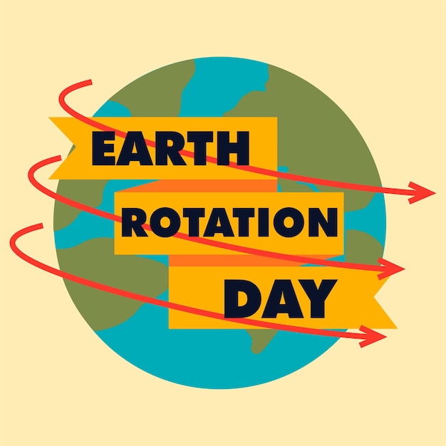 Vettore banner di progettazione del giorno della rotazione della terra, poster o post dei social media