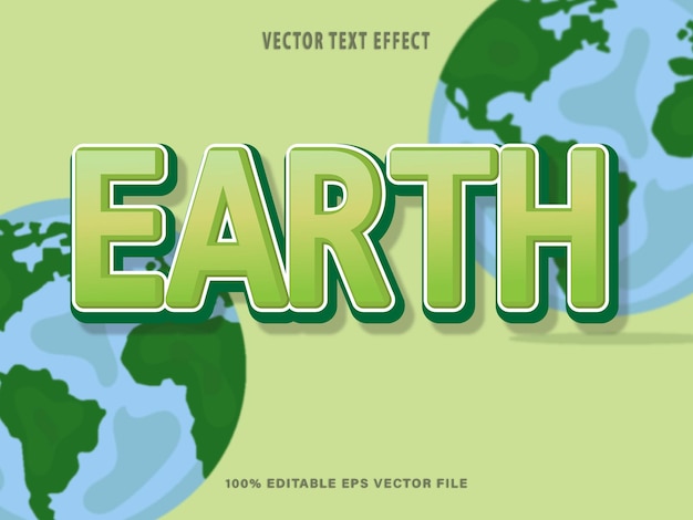 Vector earth sale 3d text effect editable text eps
