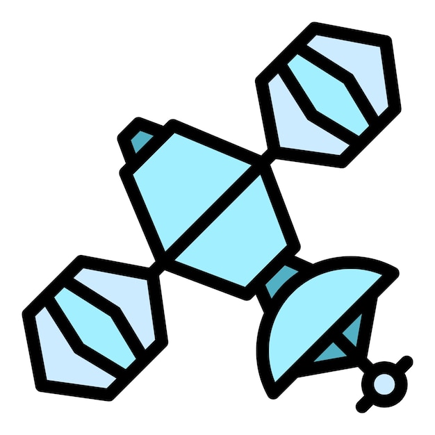 벡터 지구 위성 아이콘 토리 지구 위성 터 아이콘 색상 평평한 고립