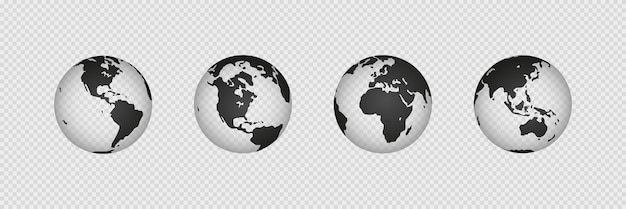 Vector earth set icon on white background vector abstract graphic design