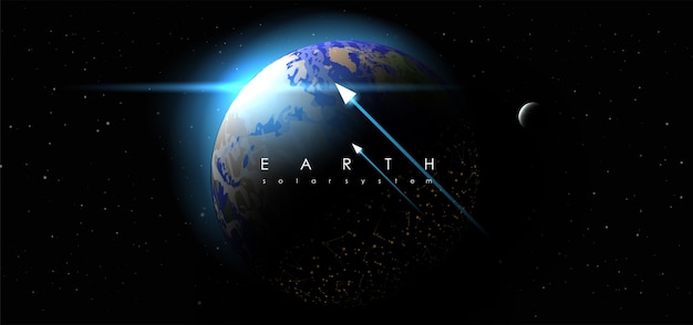 Vector earth on space background