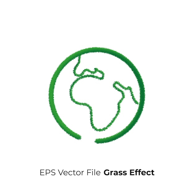 Earth symbol eps vector grass effect