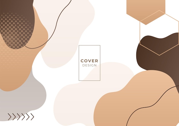 Vector earth tone geometric tech cover design