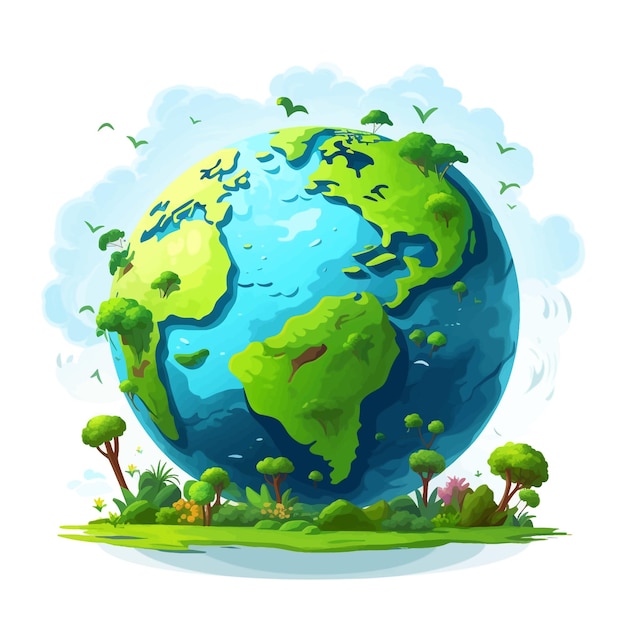 Earth vector clipart white background