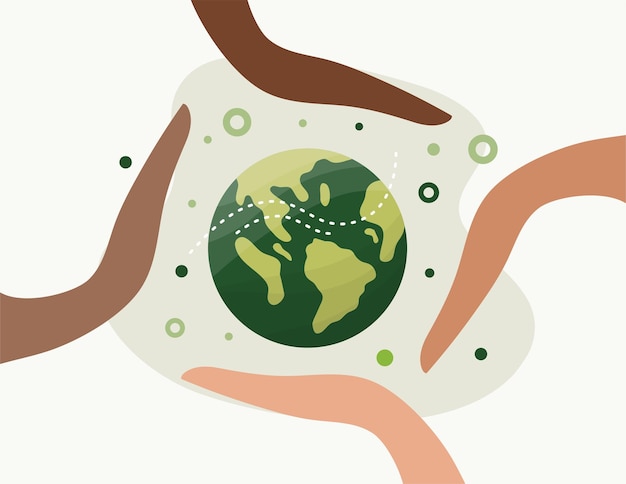 Earth vector design voor milieu ozon en aarde dag evenement