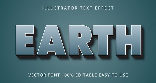 Earth vector editable text effect