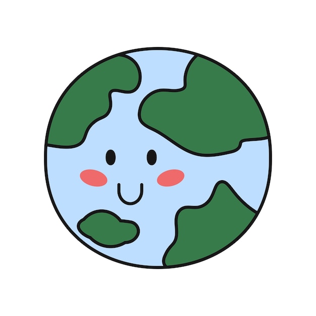 Earth vector fun handdrawn doodle illustration