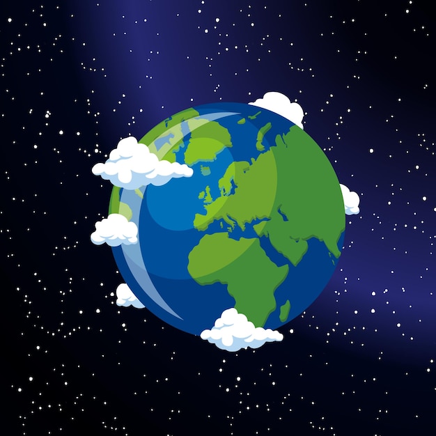 Earth world from space vector illustrations