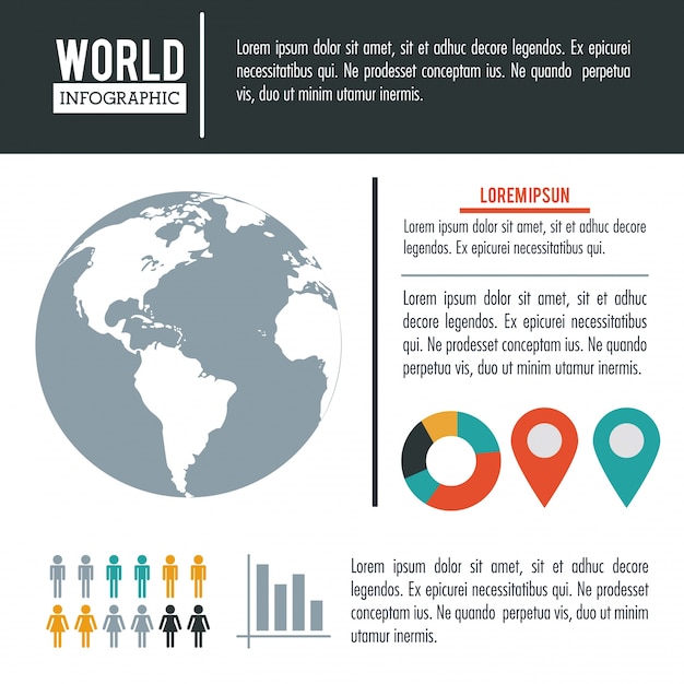 Earth world infographic population