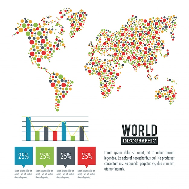 Earth world infographic