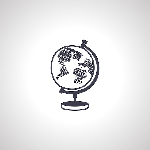 Earth world map table globe icon