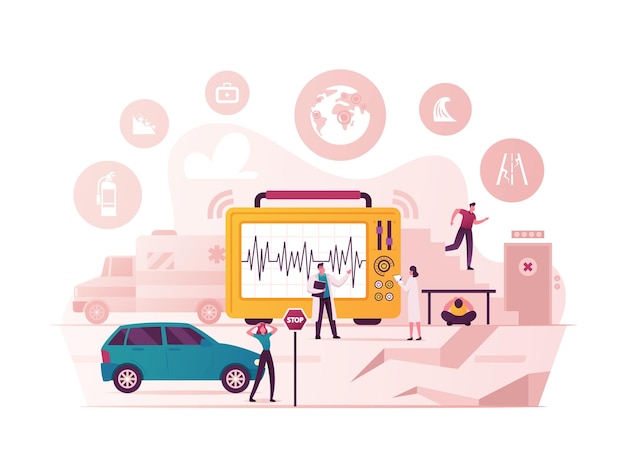 Vector earthquake concept illustration