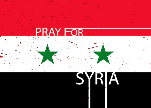 Vector earthquake crisis in syria, pray for syria, simple vector illustration