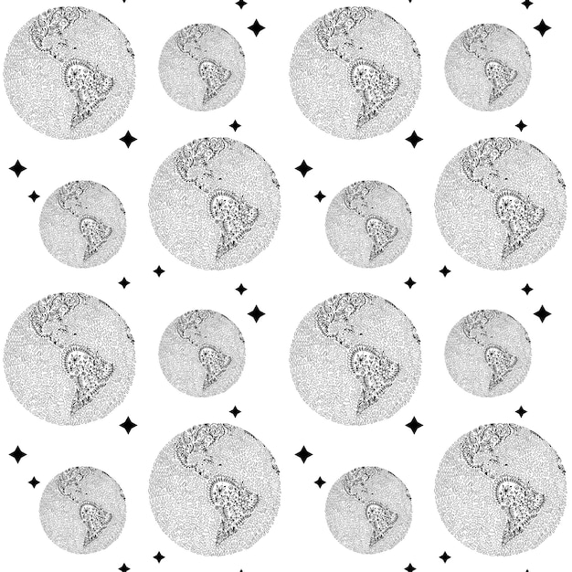 Earththemed seamless pattern