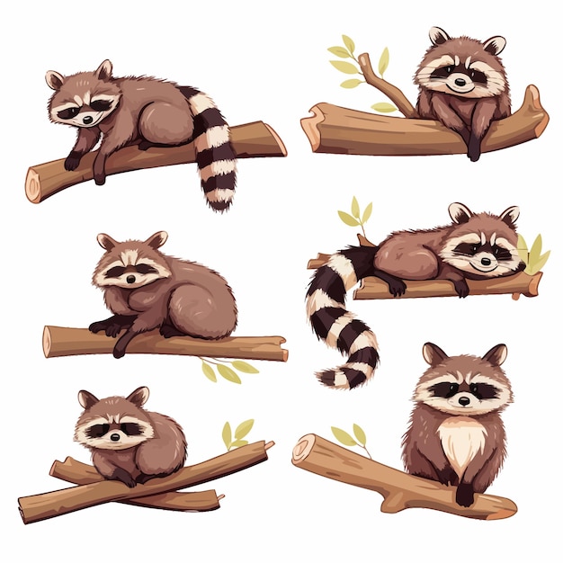 Vector earthtone raccoon illustration