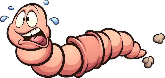 Vector earthworm running