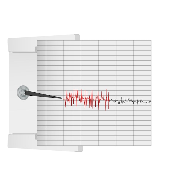 分離された地震探知機の図