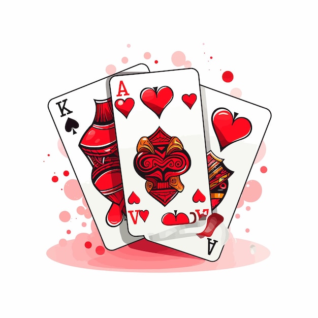 Vector earts seven a deck of poker cards vector