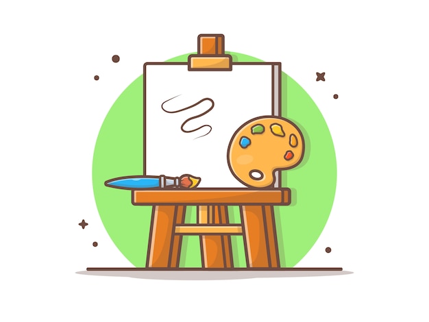 Easel Art Board Vector  Illustration