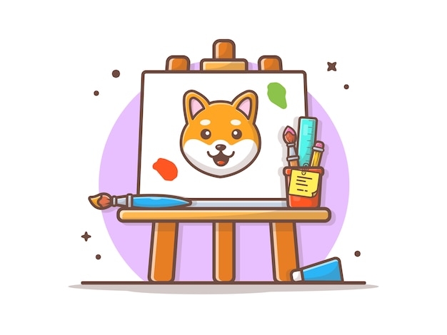 Vector easel art board vector  illustration