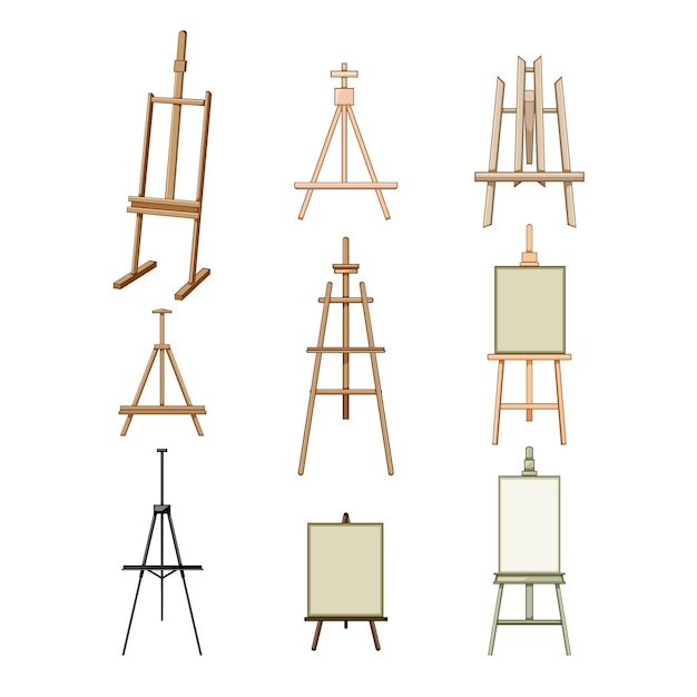 easel set cartoon vector illustratie