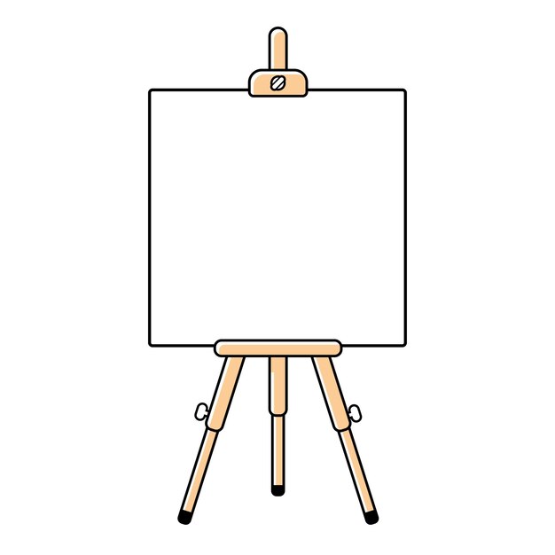 Vector easel with a white blank canvas