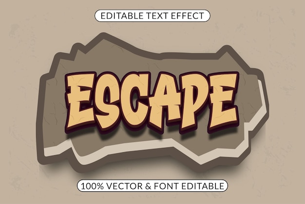 Vector easily editable escape text effect for game