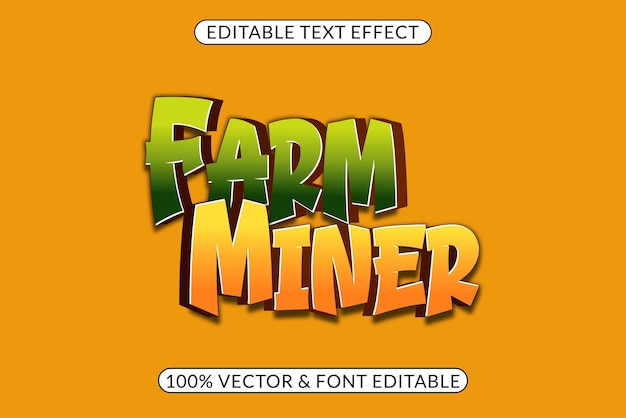 Easily editable farm miner text effect for game