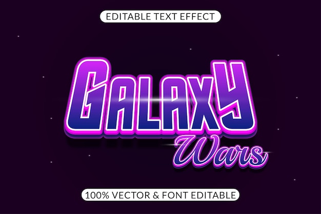 Vector easily editable galaxy text effect