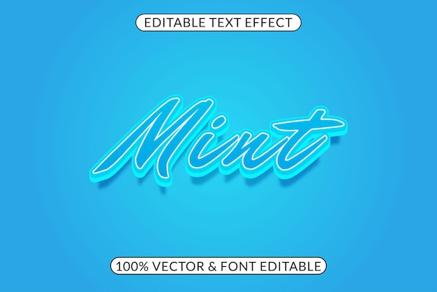 Easily editable mint text effect