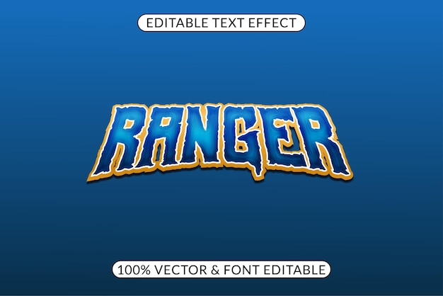 Easily editable ranger text effect