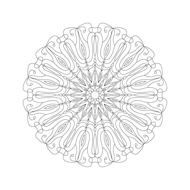 Easily editable and resizable coloring mandala background