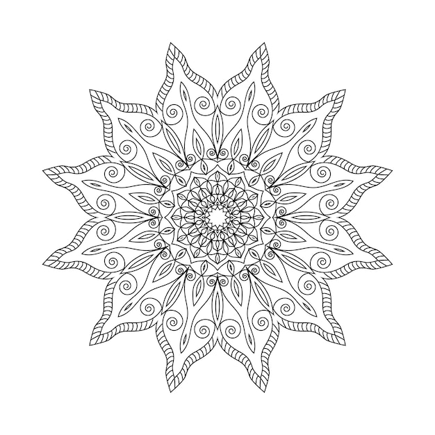 Easily editable and resizable coloring mandala background