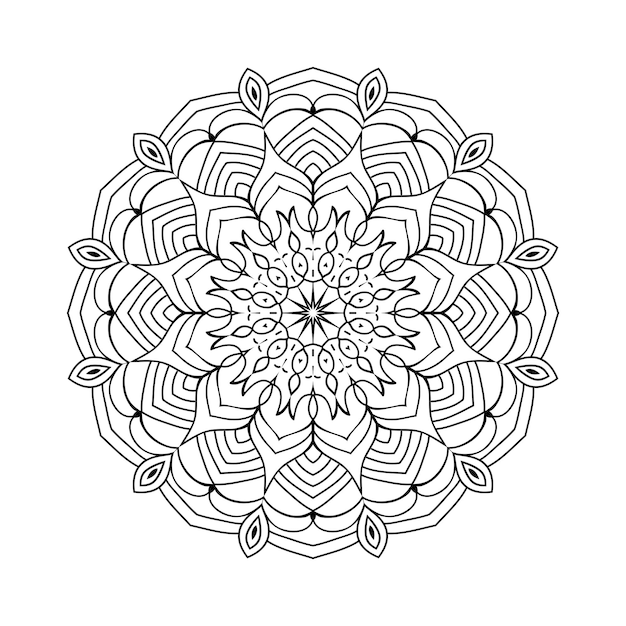 Easily editable and resizable coloring mandala background