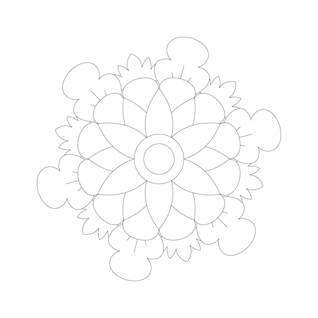 Easily editable and resizable coloring mandala background