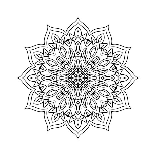 Easily editable and resizable floral mandala background