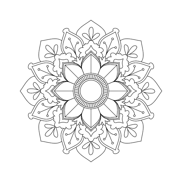 Easily editable and resizable floral mandala background