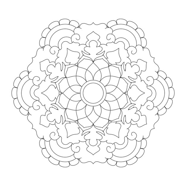 Easily editable and resizable floral mandala background